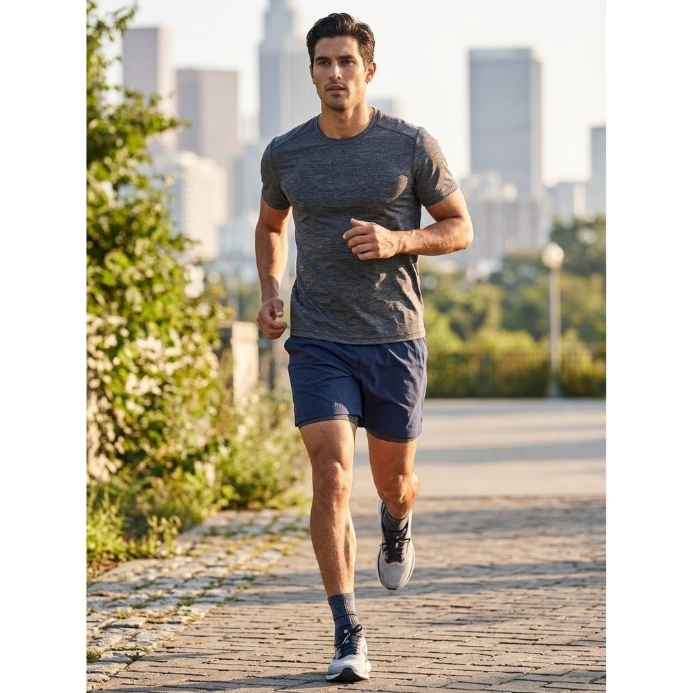 Rhone Mako Lined Athletic Shorts Navy Blue Mens XL 7 Inch Training Gym 100116